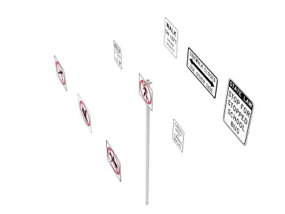 Road Sign US R9 Series Bicycles And Pedestrians 3D model