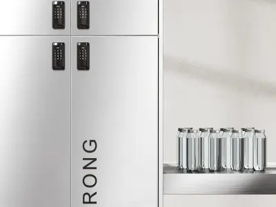 Gym Lockers Set With Smart Lock 3D model