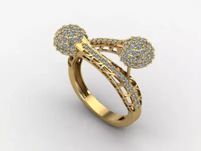 Two Head Women Ring 3DM Womens Ring 3d models 3D print model 3D print model 6
