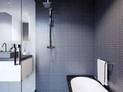 Modern Bathroom-No 1 Low-poly 3D model