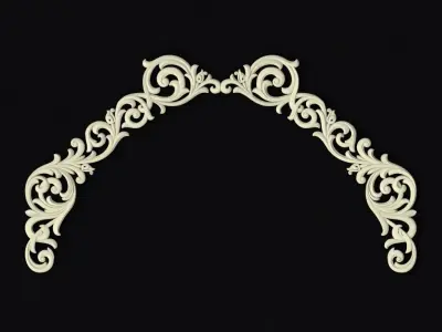 Central decor ornament for furniture 3D model 487