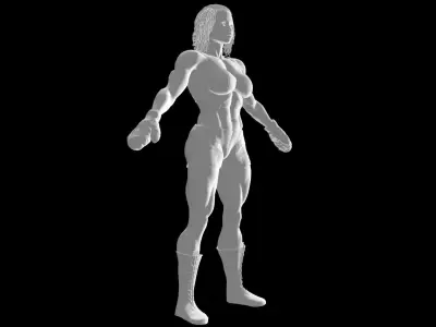 Female African BOX - MMA Fighter  3D model