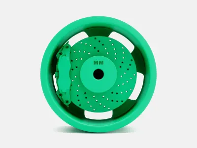 20x10 American Racing Gasser Wheel and Brake 3D print model