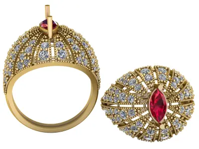 ANTIQUE LUXURY RING 3D PRINTABLE MODEL 3D print model