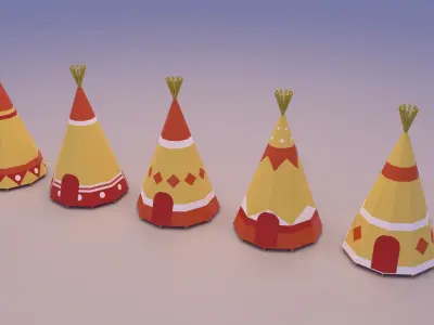 Indian Teepee Low-poly 3D model