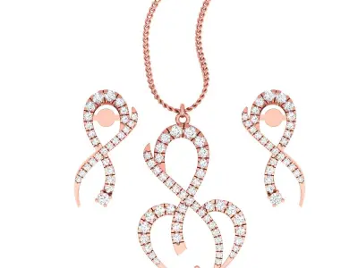 Pendant Earrings combo - 1161 3D print model