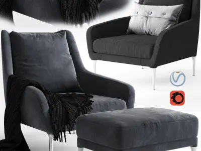 Edouard Armchair 3D model purchase
