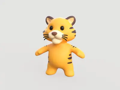 Little animal baby - Tiger cute - Animated Low-poly 3D model