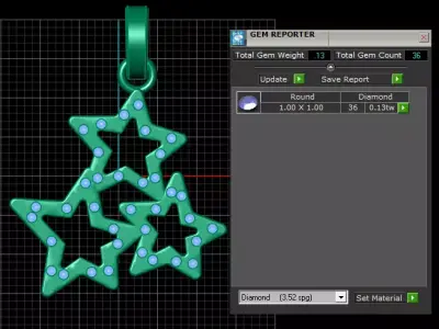 gold star pendant 3D printable model  3D print model