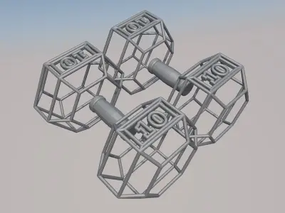 The pair of dumbbells 10kg Free low-poly 3D model