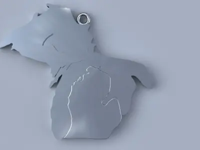 Michigan Pendant Gold Silver Platinum Luxury Jewelry 3D print model