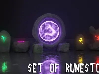 Runestones Pack Free low-poly 3D model