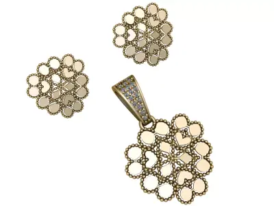 FANCY ANTIQUE GOLD LOCKET SET  3D PRINTABLE MODEL  3D print model