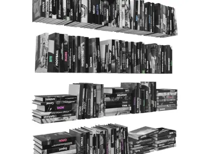Books 150 pieces 3-1-1 Low-poly 3D model