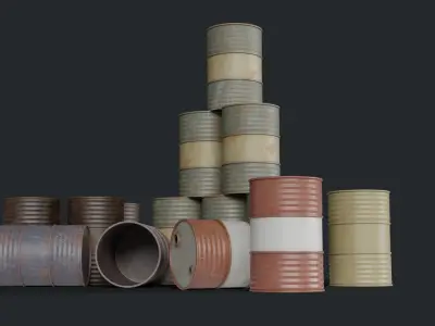 Oil drum Low-poly 3D model