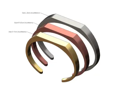 Signet platform engravable cuff bracelet 3D print model