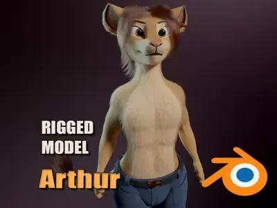 Arthur Anthro Lion 3D model