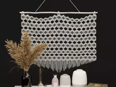 Boho decorative set 3D model
