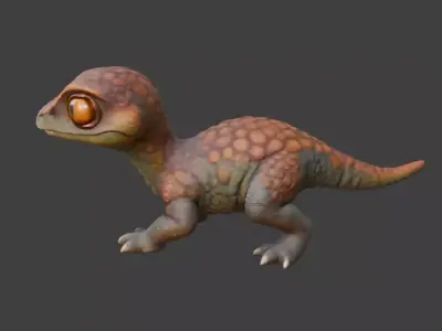 Hatchling Stoneback Lizard Low-poly 3D model