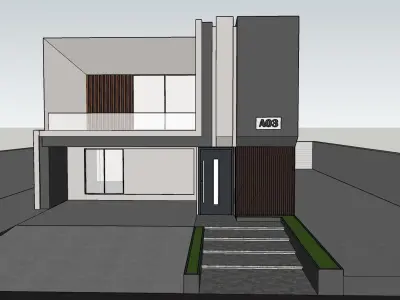 Modern Villa Modeled with SketchUp and Rendered with Lumion  3D model