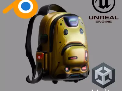 Stylized Backpack BP23 Low-poly 3D model
