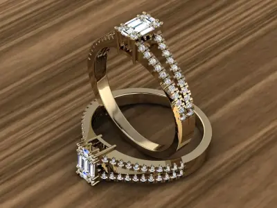 Diamond Jewelry Ring 3D print model