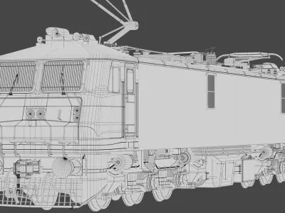 WAG-9 Indian Railways Electric Locomotive PBR 3D Model Low-poly 3D model