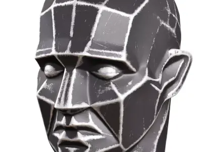 Sculpture polygonal male head 3D model