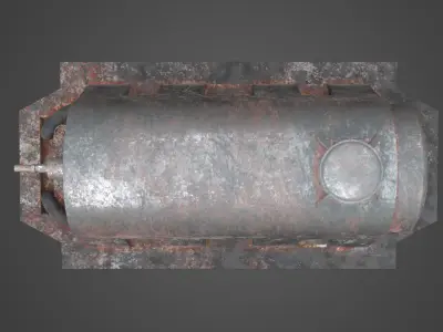 Factory Element - Industrial Motor Low-poly 3D model