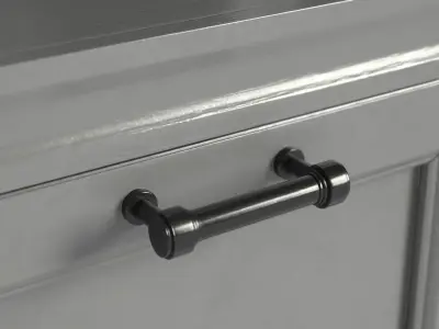 Belden hall tree bench grey painted Low-poly 3D model