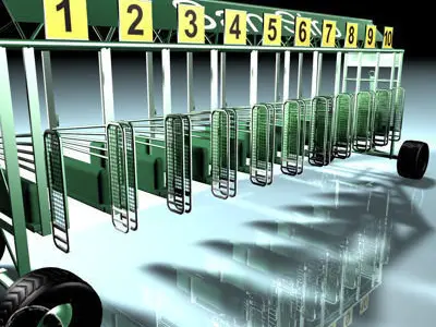 Horses start cages 3D model