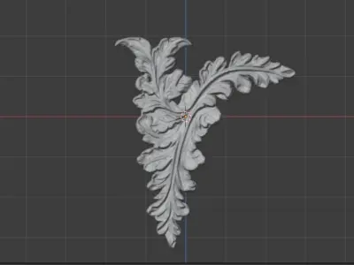 Classic corner angle carved decor ornament 475  3D print model