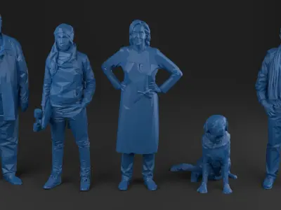 LowPoly Set 01 - printable Low-poly 3D model