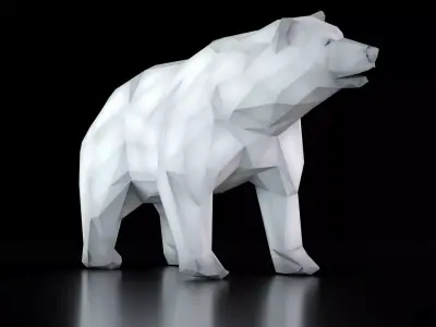 bear lowpoly polygonal polar Low-poly 3D model