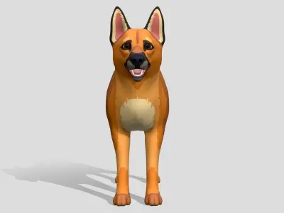 Cartoon Dog - Shepherd Low-poly 3D model