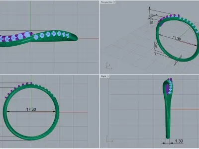  ring code 355 3D print model