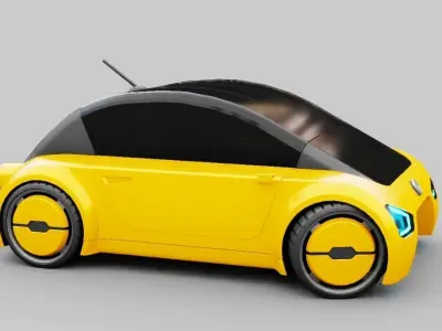 Concept city car  rigged 3D model