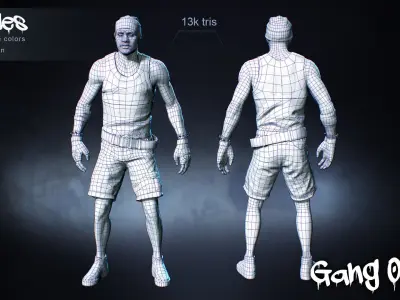 Male Gang 05 Low-poly 3D model
