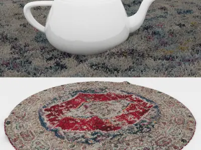 Round Rug Set 202 3D model