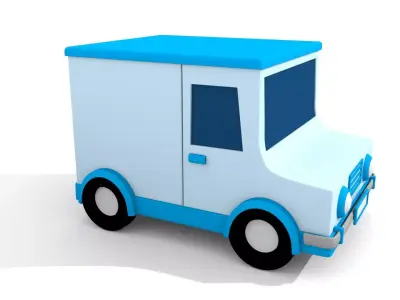 Blue Car - Truck 3D model