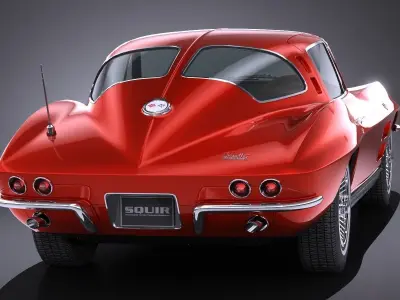 Chevrolet Corvette C2 CG 1963 LowPoly 3D model