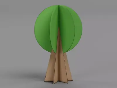 Paper Tree V2 Low-poly 3D model