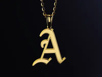 Letter A pendant 3D print model