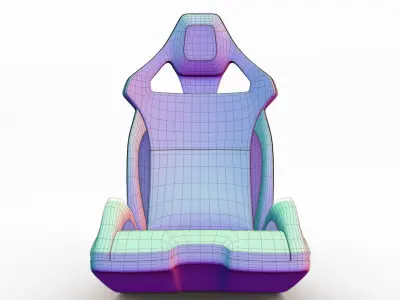 Sport Car Seat Low-poly 3D model
