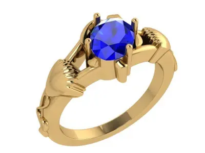 Oval Solitaire Ring 3434 3D print model