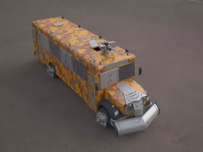 bluebird school bus war 3D model