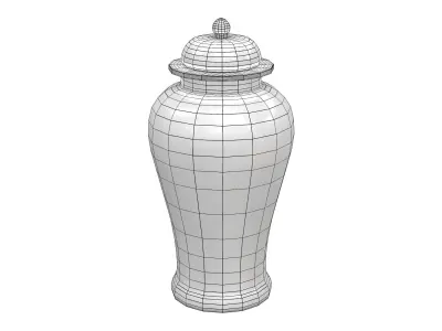 Chinoserie Vase Low-poly 3D model