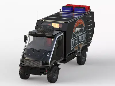 Overlander Bremach T-Rex Camper Low-poly 3D model