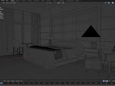 Cozy Bedroom Interior Scene 3D Model 3D model buy
