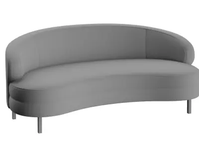 Belle Velvet Sofa 3D model